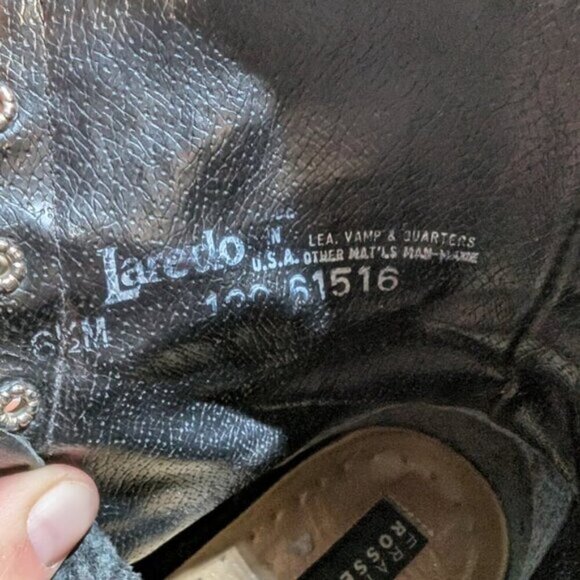 Laredo Black and Red Kiltie Roper Boots Women Size 6.5 - Picture 2 of 9